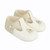Baypods B119 - Boys Cream T-Bar Soft Sole Pram Shoes with Beige Sailboat Motif