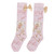 ADee SLOANE Teddy Print Knee High Socks - Pink W243920