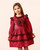 Caramelo Red Velour Dress with Pearl Bow 0321198.