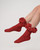 Caramelo Red Ruffle ribbon Ankle socks 049