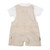 Mintini MB6314C T-SHIRT & SHORT DUNGAREE-WHITE/SAGE.