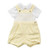 Mintini MB6480 TOP & DUNGAREE-WHITE/LEMON.