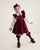 EXCLUSIVE Caramelo Girls Maroon School Frill Pinafore with Bows 342142