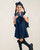 EXCLUSIVE Caramelo Girls Navy School Pleated Pinafore with Bow 342188