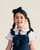 EXCLUSIVE Caramelo Girls White School Shirt with Navy Bows 349790