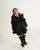 Caramelo Girls Black Skirted Coat, Frill Detail 342341