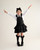 Caramelo Girls Black Skirted Coat, Frill Detail 342341