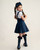 Caramelo Girls Navy Skirted Coat, Frill Detail 342341