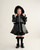 Caramelo Girls Black Peplum Coat Fur Trim Hood 342385