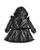 Caramelo Girls Black Peplum Coat Fur Trim Hood 342385