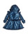 Caramelo Girls Navy Peplum Coat Fur Trim Hood 342385