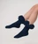 Caramelo Girls School Navy Ruffle ribbon Ankle socks 049