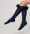 Caramelo Girls School Navy Ruffle ribbon knee High socks 044918