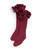 Caramelo Girls School Maroon/Burgundy Ruffle ribbon knee High socks 044918
