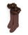Caramelo Girls School Brown Ruffle ribbon knee High socks 044918