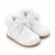 Borboleta Girls Shania White Patent Boots with Fur Trim, Front Bow & Velcro Fastening - 1133