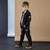 Mitch & Son Boys Black Nylon Zipped Shacket with Logo Badge on One Sleeve and Smart Collar Detail  - JACOB (MS25611)