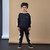 Mitch & Son Boys Black Hoodie Tracksuit with Contrast Piping down Sleeves & Matching Joggers with Contrast Side Stripes - LAWRENCE (MS25607)