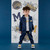 Mitch & Son Boys Navy Knitted Poly Zipper Tracksuit with Cosy Hood & Logo Design on Chest & Leg - KEV (MS25506)