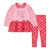 ADEE Girls Pink Heart Print Top with Checked Frill & Collar & Matching Checked Leggings - LYDIA (W251503)