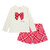 ADEE Girls White Top with Red Checked Bow & Matching Red Checked Shorts - LEXI (W251508)