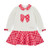 ADEE Girls White Dress with Red Checked Peter Pan Collar, Bows and Skirt - LOTTIE (W251703)