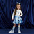 ADEE Girls Off-White Collared Top with Blue swirl Printed Bow & Matching Blue Swirl Skirt - NELLIE (W253528)