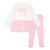 ADEE Girls White Top with Pink Bow and Tulle Frills & Matching Pink Leggings - MILA (W252511)