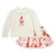ADEE Girls White Collared Top with Cupcake Print & Pink Bear Printed Skirt - MABEL (W252513)