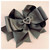 Bow Diva School Hair Bow Heart Grey