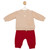 Mintini Boys 2 Piece Jogset with Beige Teddy Fronted Top & Red Ribbed Trousers with Pockets. MB6631