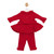 Mintini Girls Red Tunic & Legging Set with Pleated Collar, Cuffs & Skirt Detail. MB6765