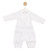 Mintini Boys White Polo Top & Textured Dungaree Set with Button Detail. MB6547