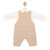 Mintini Boys Ivory/Beige Dungaree Set with Beige Dungarees & Matching Ivory Long Sleeved Top. MB6622