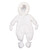 Mintini Boys White Padded Snowsuit with Top Pocket Detail, Fleece Lined Inner & Fur Lined Hood. MB6506