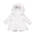 Mintini Girls White Padded winter Coat with Pearls, Frilled Skirt, Bows & Hood. MB6527