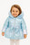 Mintini Girls Blue Iridescent Padded Winter Coat with Fur Lined Hood and Bow. MB6537