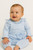 Mintini Girls Blue Top & Dungaree Set with Diamante Front Detail and Tulle Shoulder, Collar & Bow at Waist. MB6781