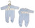My Little Chick Baby Boys Velour Babygrow with Smocking - Bunny - 390