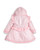 Caramelo Girls Pink Ruffle Bow Peplum Coat with Zip Fastening & Faux Fur Lined Hood 342385