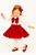 Caramelo Girls Red Pleated Bow Skirt with Matching Ivory/Red Top & Matching Headband 0353237