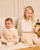 Caramelo Girls Mink/Ivory Tulle Top & Legging Set with Diamante & Pearl Castle & Carriage Design 3498111