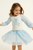 Caramelo Girls Sky/Ivory Skirt Set with Diamante & Pearl Snow Globe Design 3453102