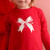 Little A Girls Red Frill Sweater Dress with White Frill & Bow - Katrina (LA25409)