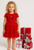 Daga Girls Magical Surprises Red Short-Sleeve Tulle Party Dress with Bow M10332