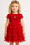 Daga Girls Magical Surprises Red Short-Sleeve Tulle Party Dress with Bow M10332