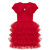 Daga Girls Magical Surprises Red Short-Sleeve Tulle Party Dress with Bow M10332