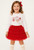 Daga Girls Magical Surprises White Gift Printed Top & Matching Red Tulle Skirt Set 8/25/26 (M10339+M10343)