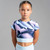 ADee Bonini BNA407 Girls Sky Blue Printed Short Sleeved Sports Top - ENERGY