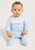 BABY GI BOYS BLUE VELOUR BABYGROW WITH WHITE BIB DETAIL BG543